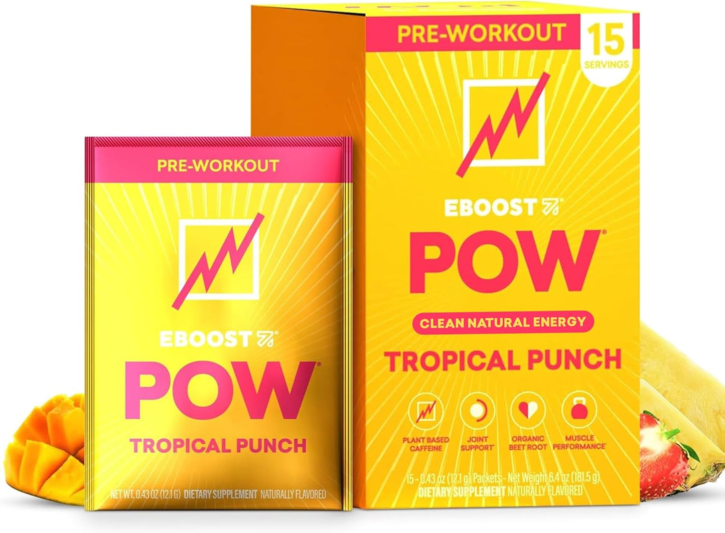EBOOST POW Natural Pre Workout Powder for Enhanced Performance