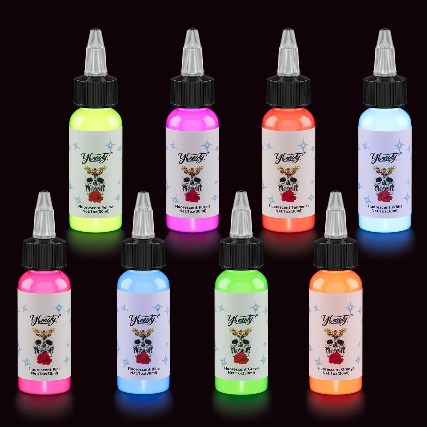 UV Tattoo Ink Set for Professional Quality Glow in Blacklight Fun
