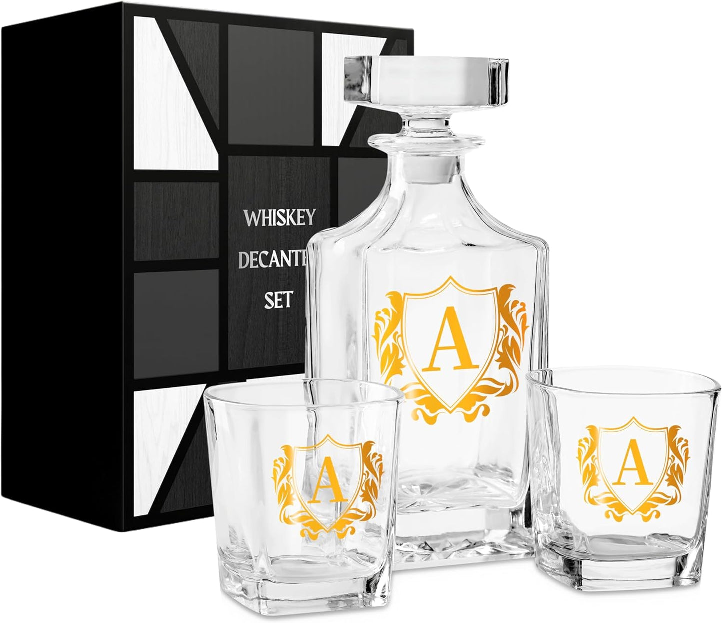 Personalized Whiskey Decanter Set for Unique Gifts and Men