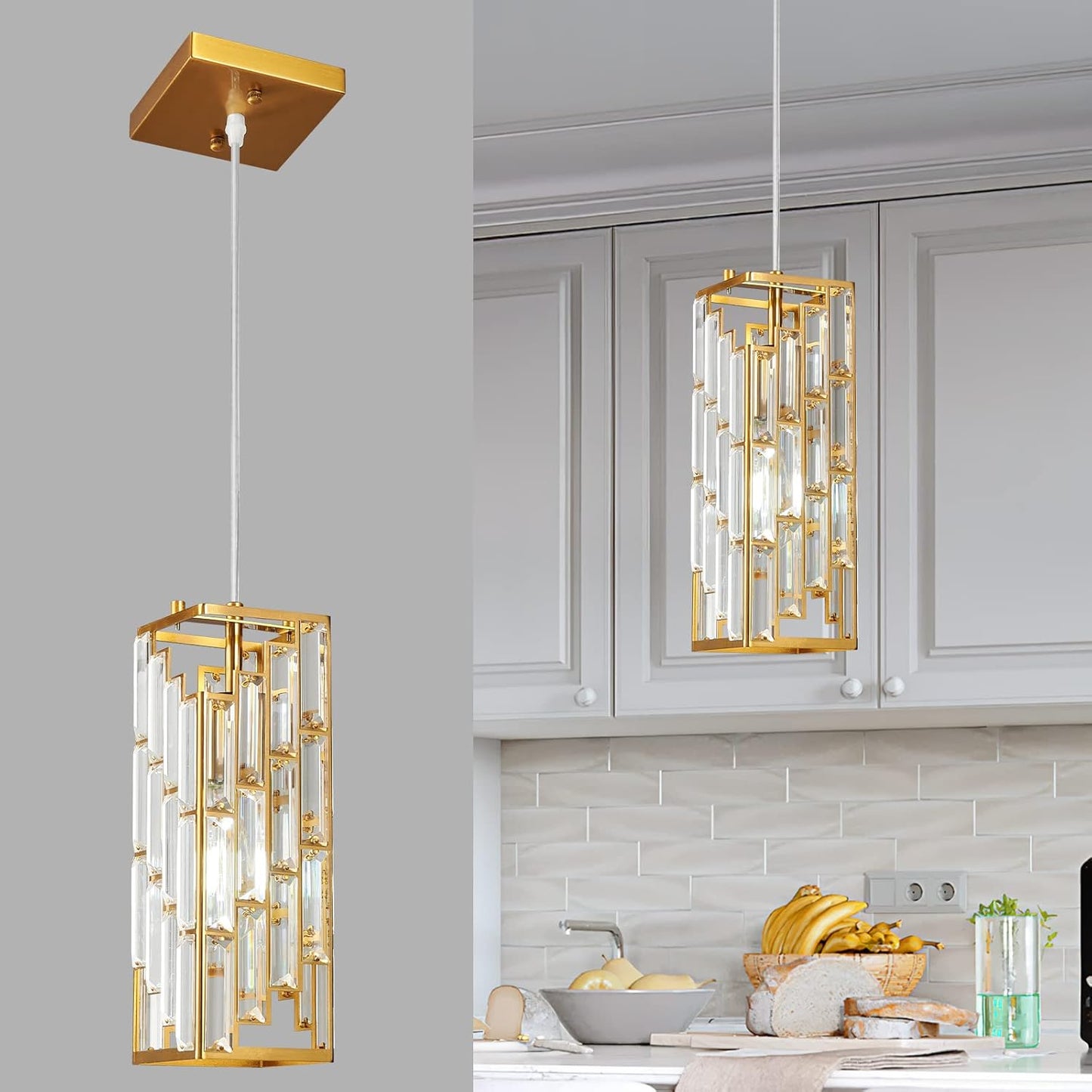 Gold Pendant Lighting Mini Crystal Chandeliers for Home Decor