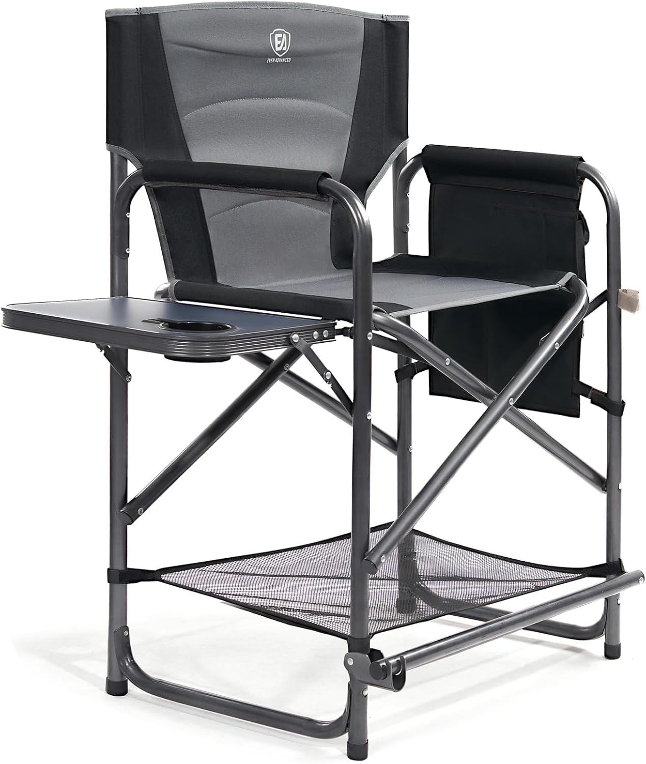 Foldable Directors Chair Supports 400LBS, with Side Table & Footrest