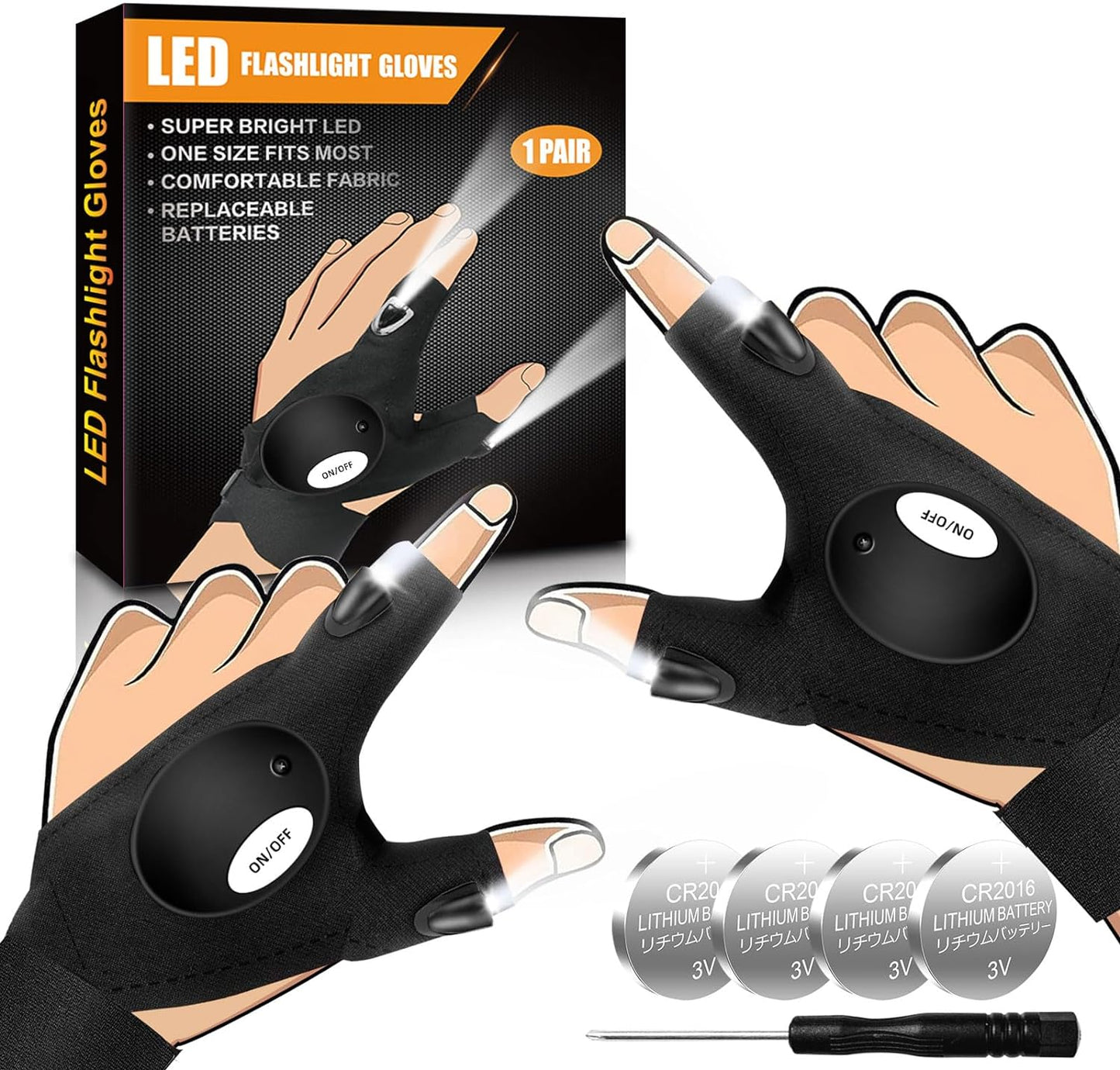Biuonk LED Glove Lights, Hands-Free Brightness