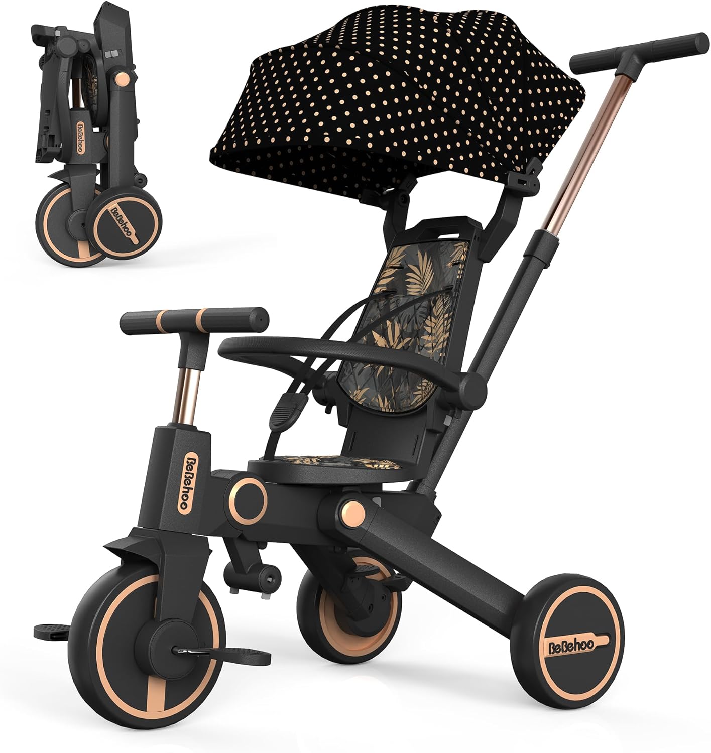 7-in-1 Tricycle Stroller for Toddlers - Foldable and Durable
