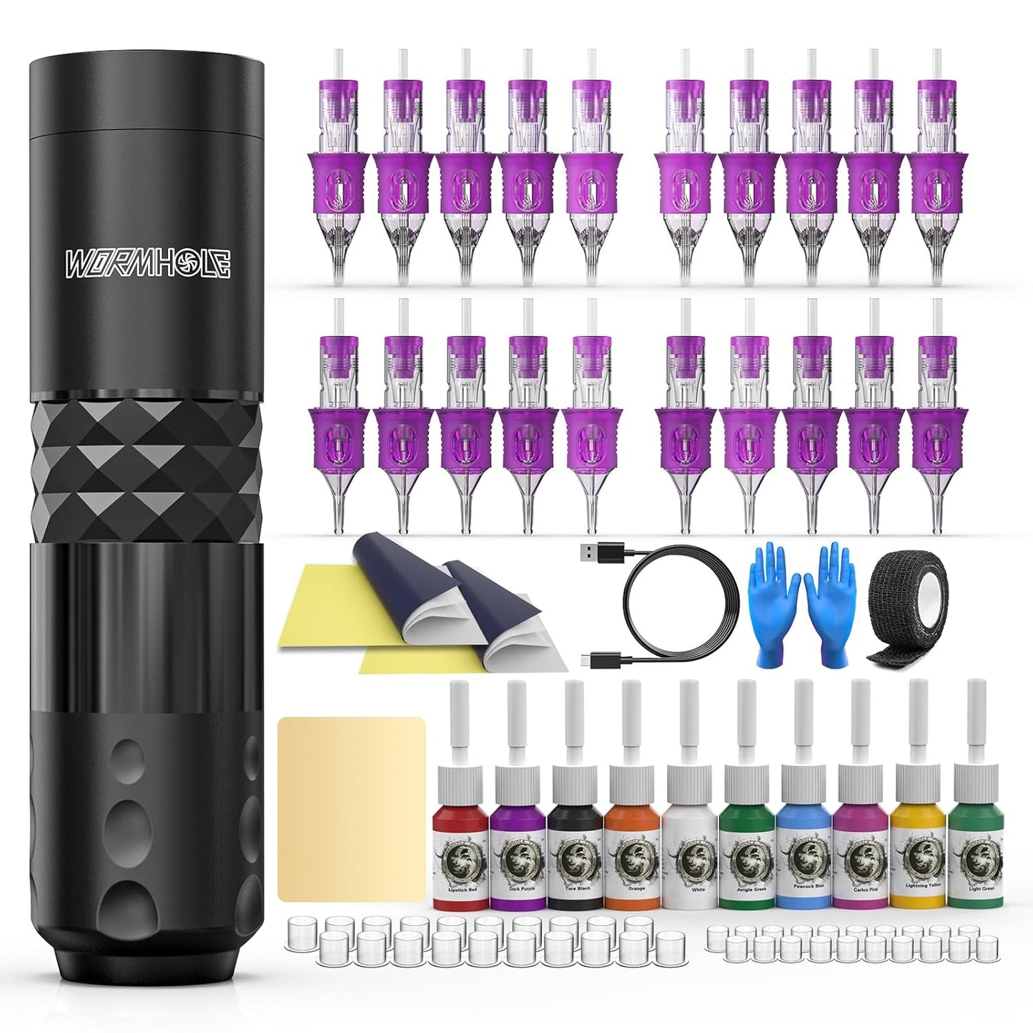 Wormhole Tattoo Wireless Tattoo Gun Kit for Beginners and Artists