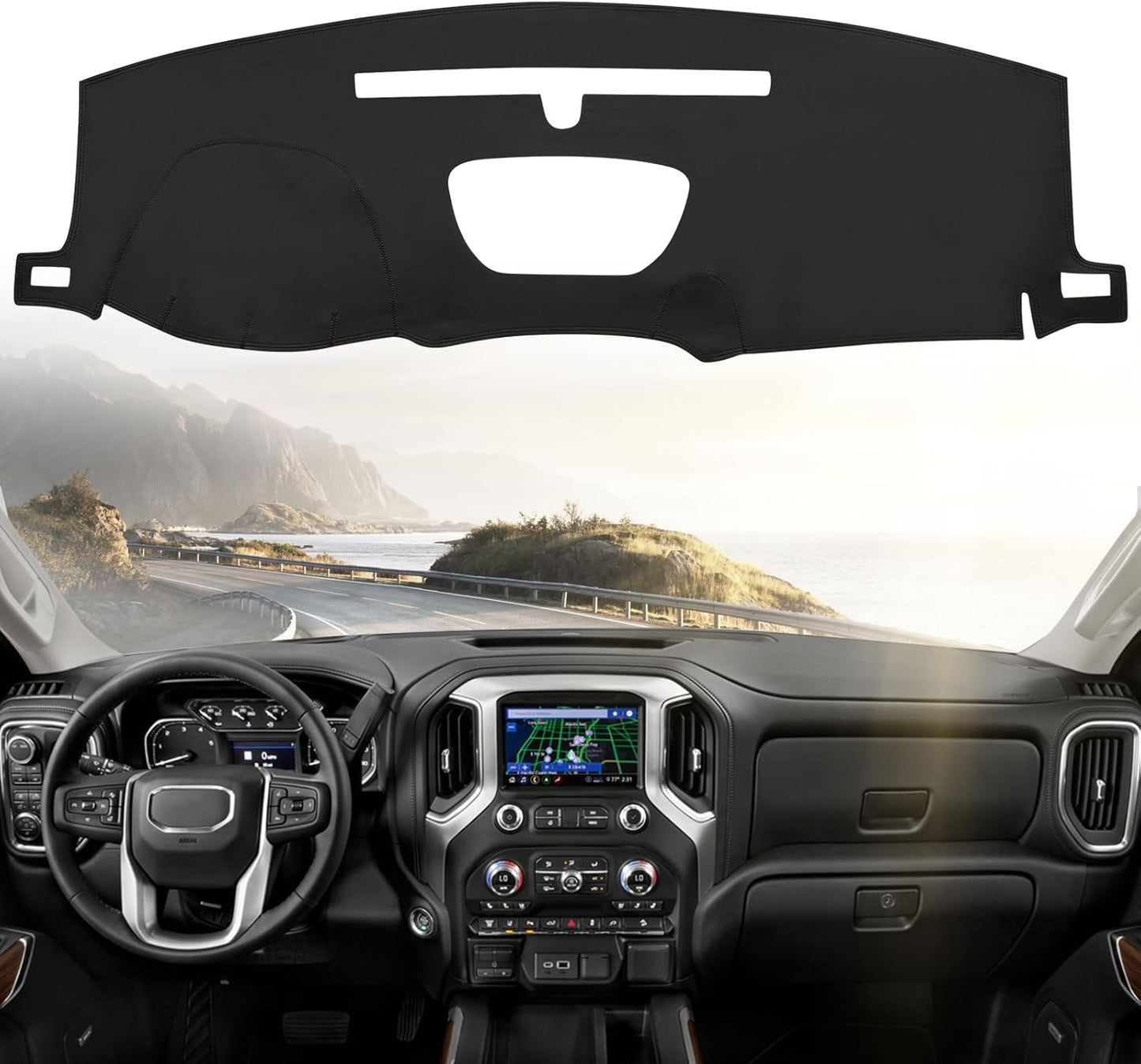 Leather Dashboard Cover Mat for 2019-2022 Chevrolet Silverado