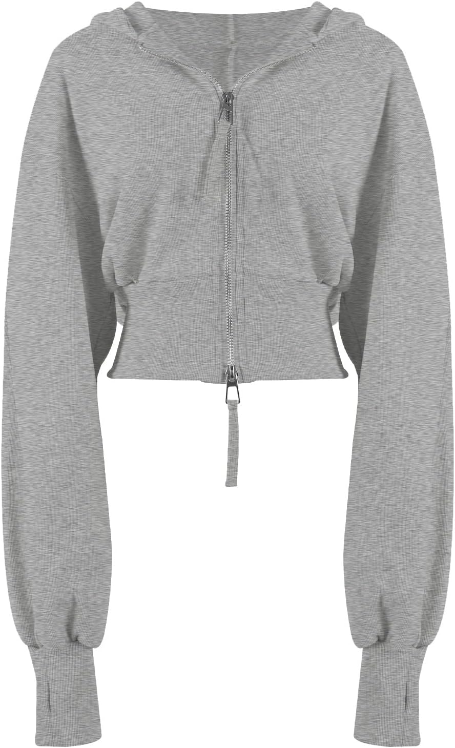 Cropped Zip Up Hoodie for Women - Stylish and Comfortable Wear