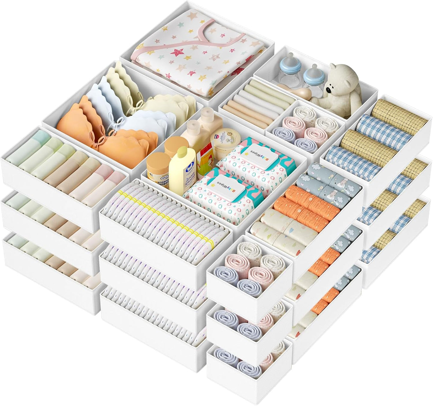 DIMJ Drawer Organizer Clothes 24 Pack for Tidy Storage Solutions