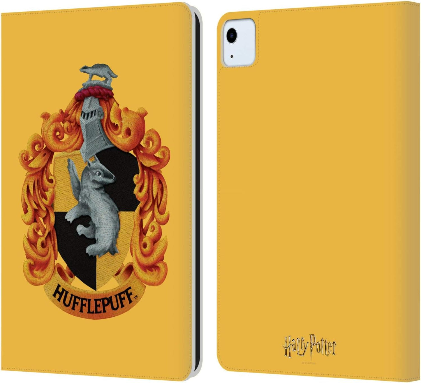 Harry Potter Hufflepuff Crest Leather Wallet Case for iPad Air