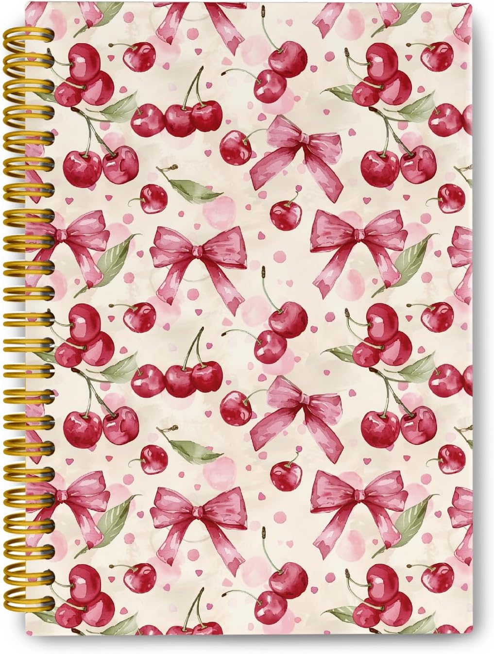 Chic Pink Spiral Notebook, Vintage Journal for Women, Cute Office Supplies