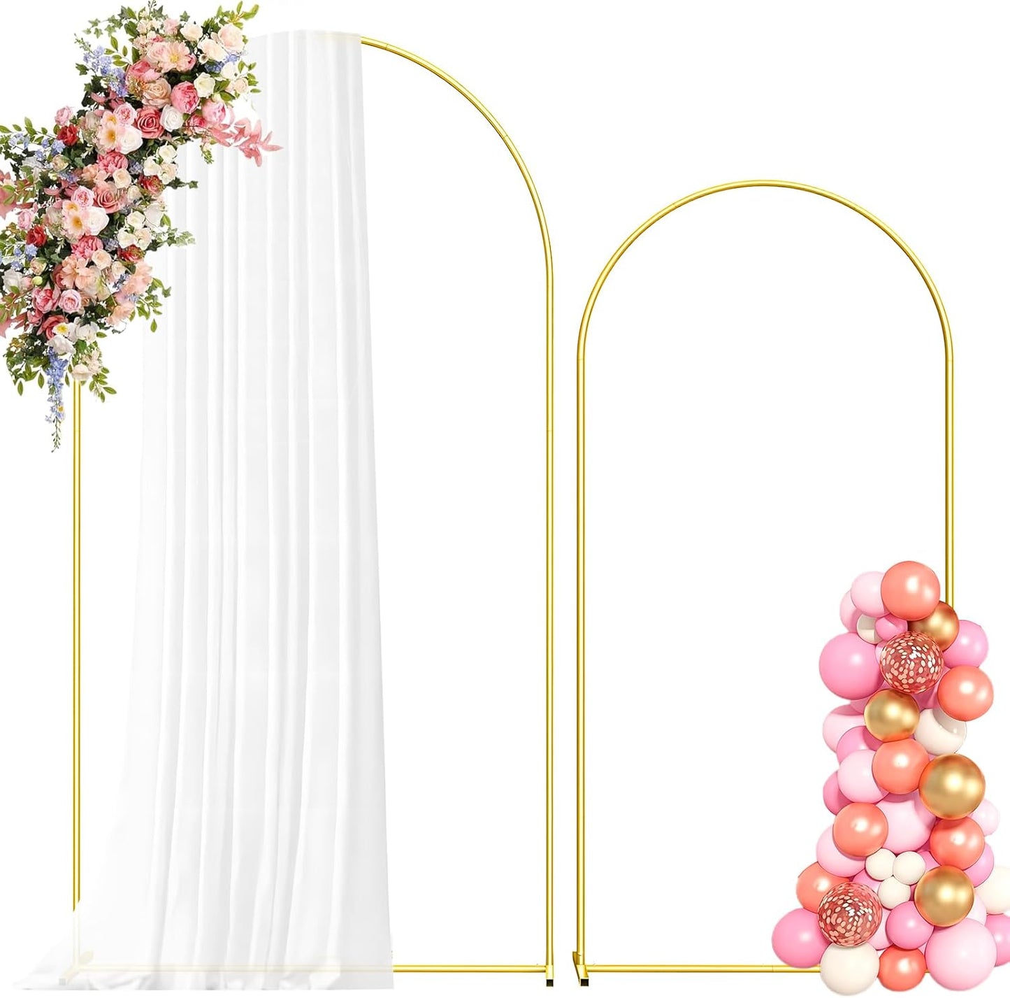 Elegant Gold Metal Arch Backdrop Stand for Weddings and Events