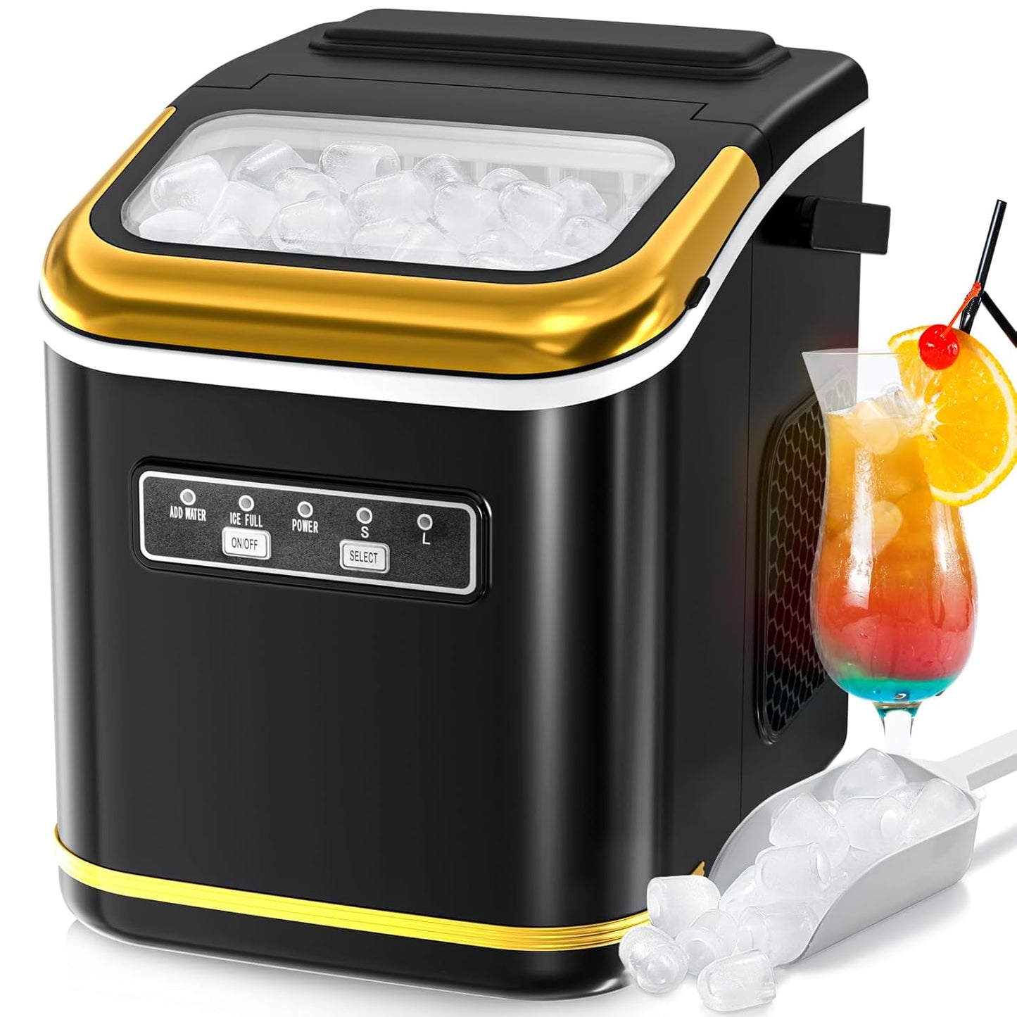 Countertop Ice Maker with Self-Cleaning and Portable Design