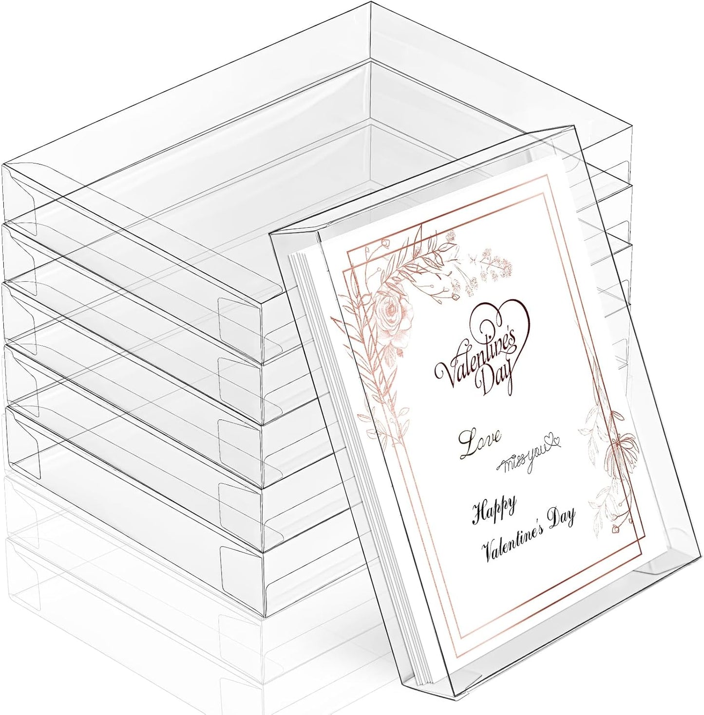 Sintuff Clear Card Box Set for Greeting Cards and Storage Needs