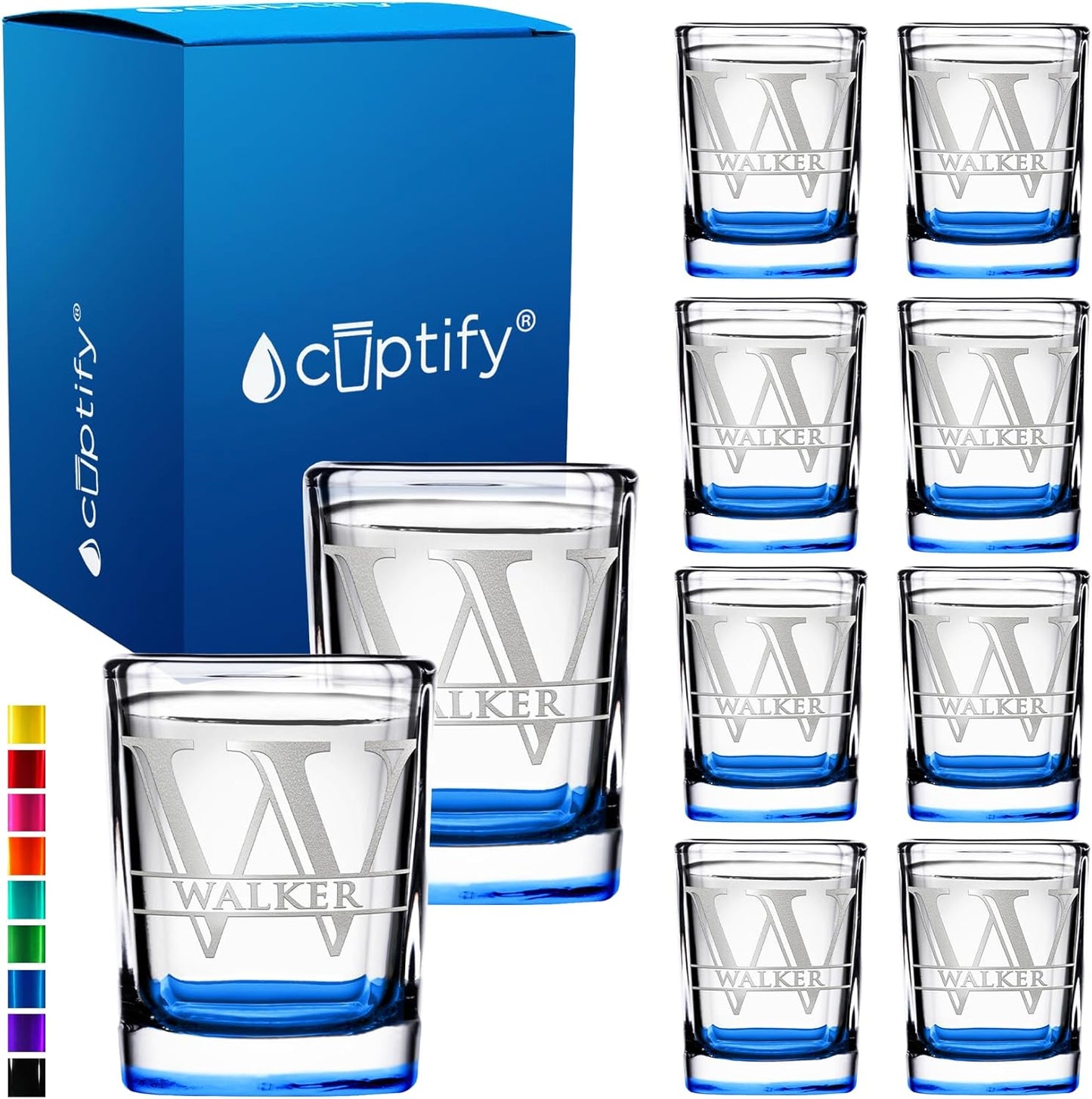 Personalized Glasses Set of 10 with Custom Engraving for Gifts