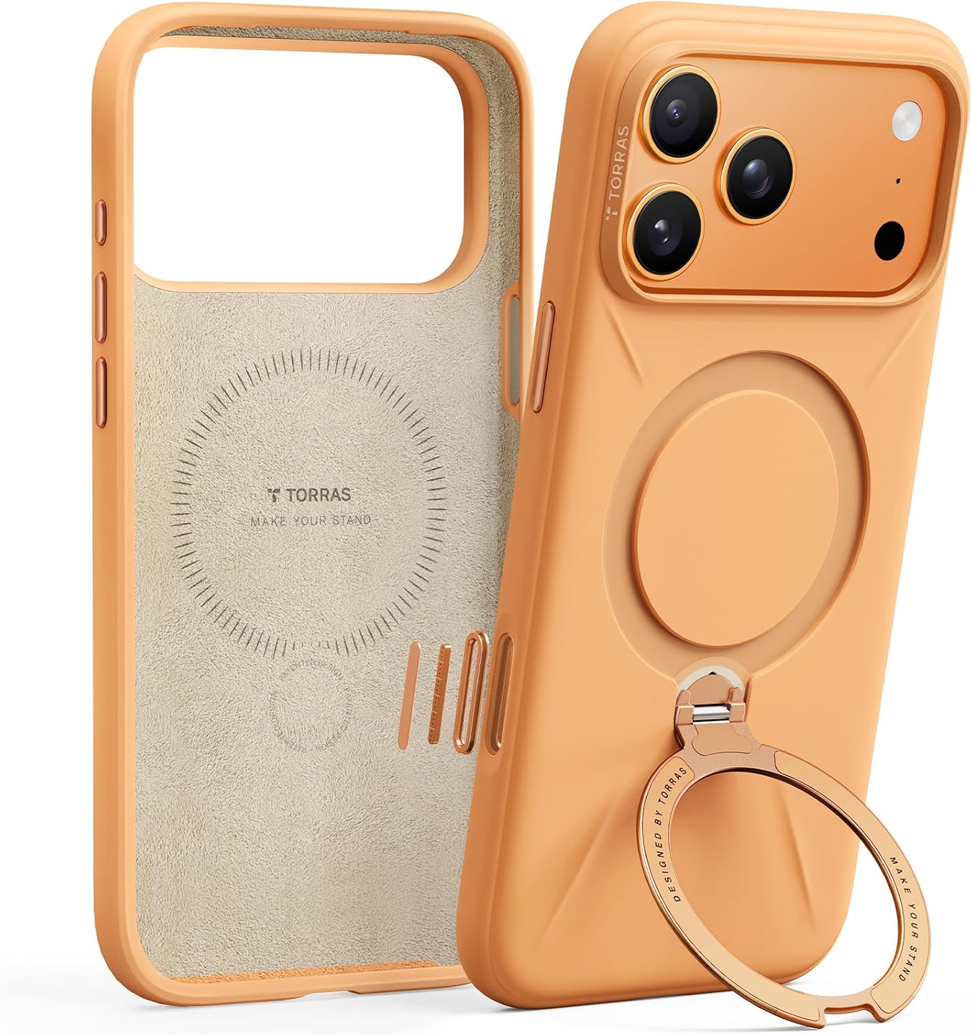 TORRAS Q3 Silicone Case for iPhone 17 Pro with 360 Spin Stand