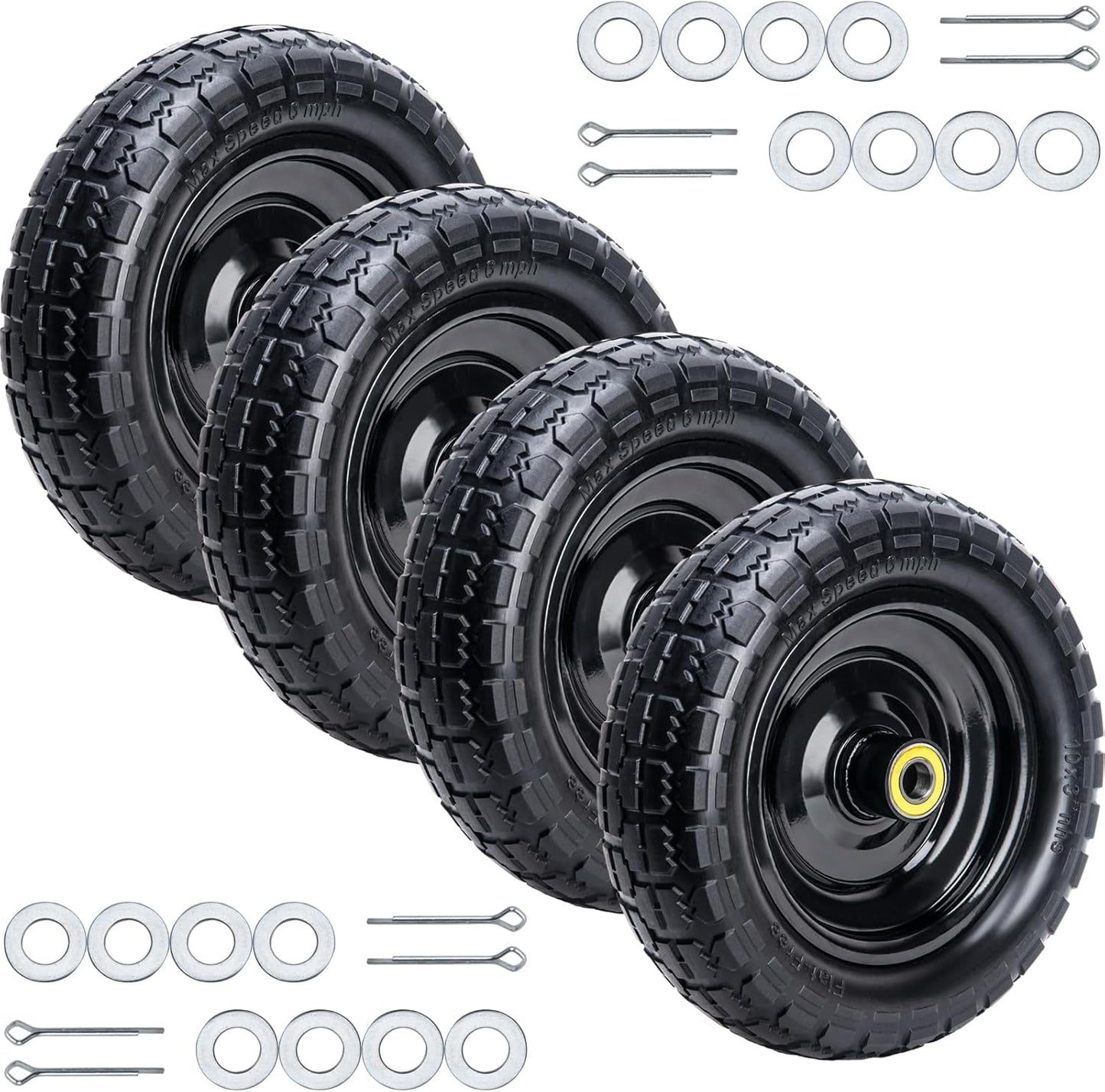 10 In Solid Rubber Tires for Garden Carts and Wheelbarrows