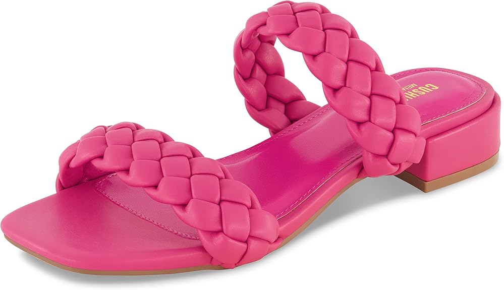 CUSHIONAIRE Women's Nan Braided Low Block Heel Slide Sandal Review
