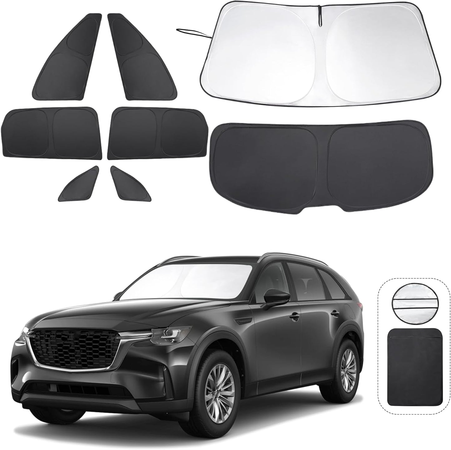Custom Fit Windshield Sun Shade for 2024 2025 2026 Mazda CX-90