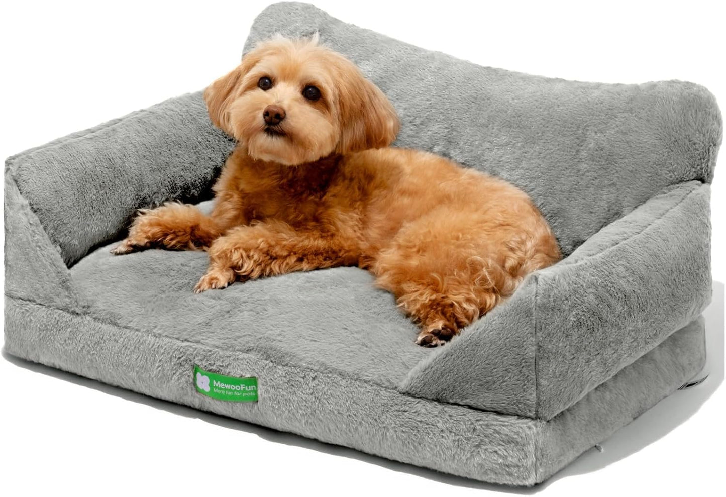 MEWOOFUN Dog Couch Bed for Cats and Small Dogs, Grey 26x18x11.5