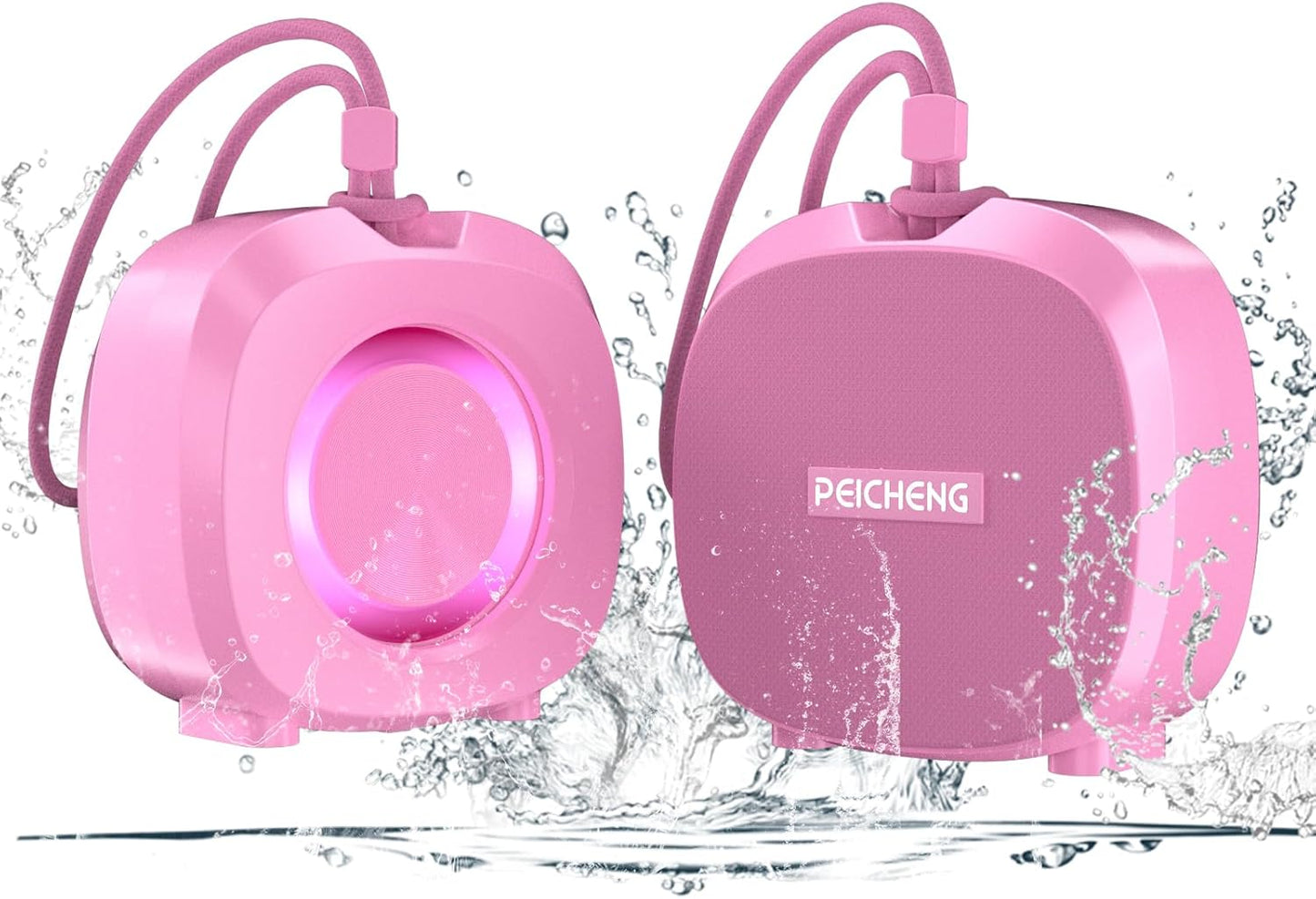 Portable Waterproof Shower Speaker - Deep Bass, RGB Lights