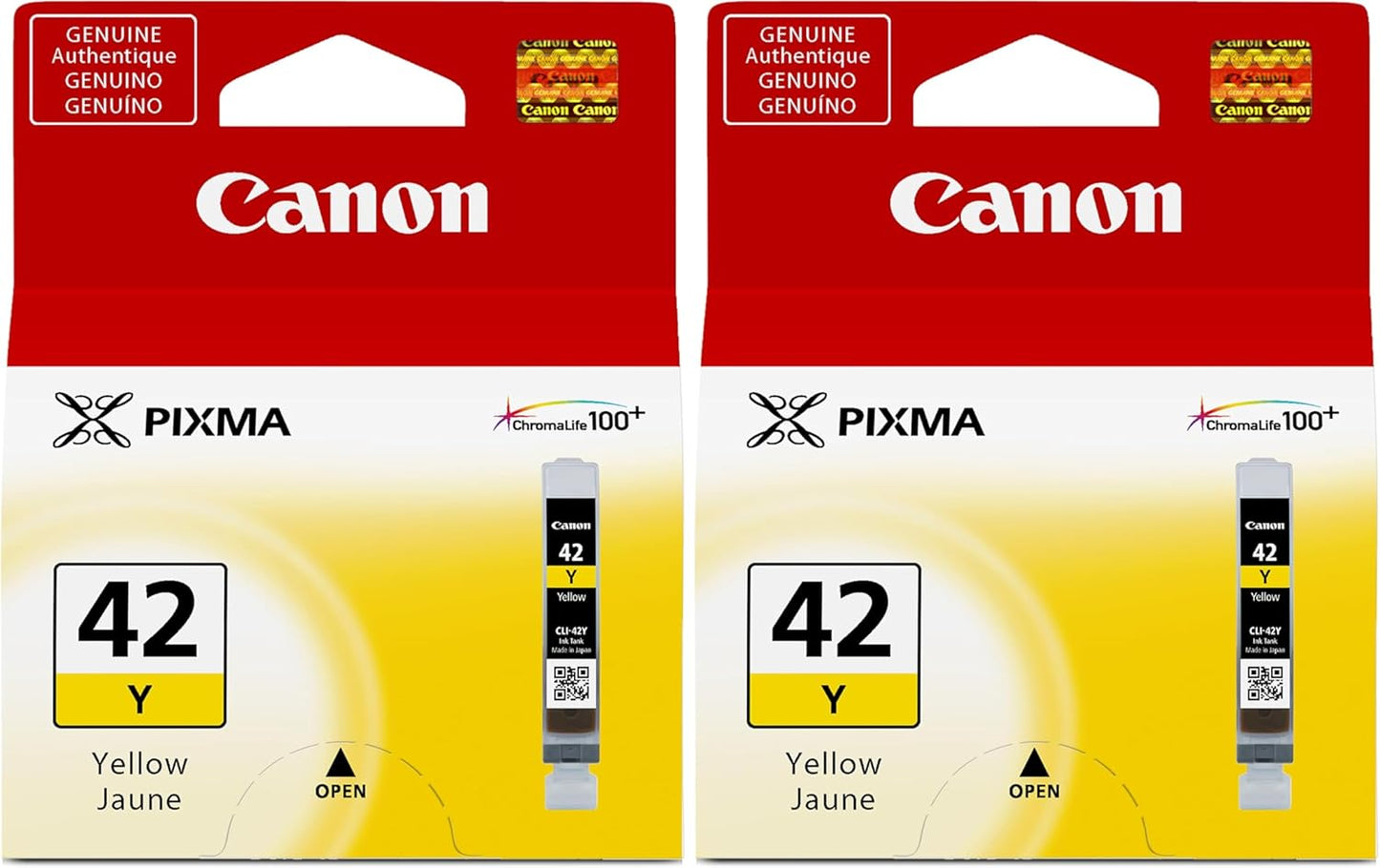 Canon CLI-42 Y Yellow Ink Cartridges - Pack of 2 for Quality Prints