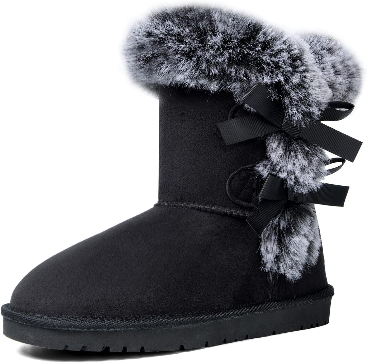WFL Women Snow Boots Classic Mid-calf Fur Lining for Winter