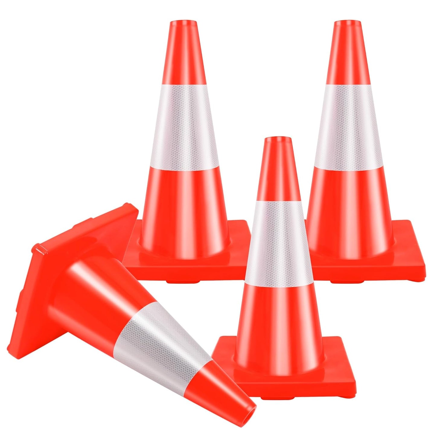 RELIANCER 4PCS 18 Traffic Cones for Safety and Visibility