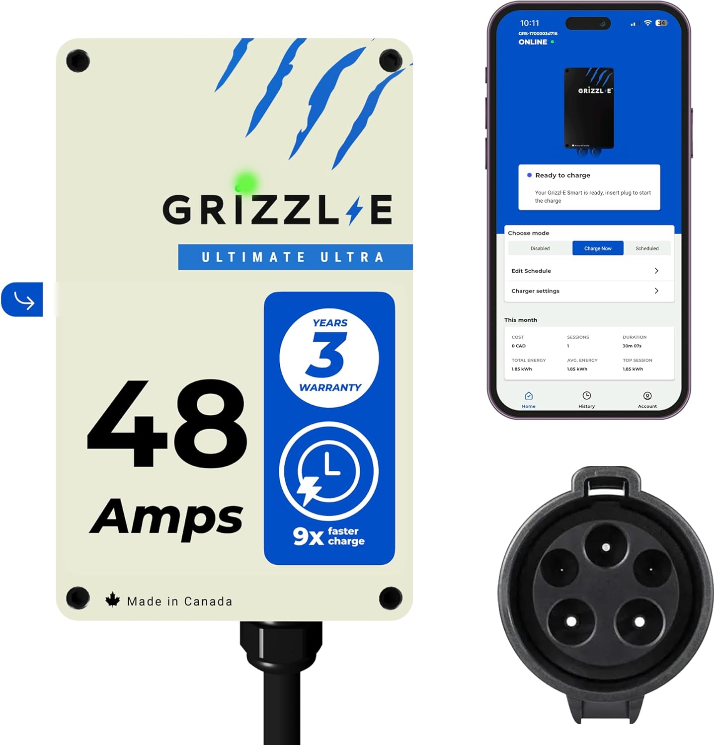 Grizzl-E 48A Ultimate Level 2 Fastest EV Charger for Home