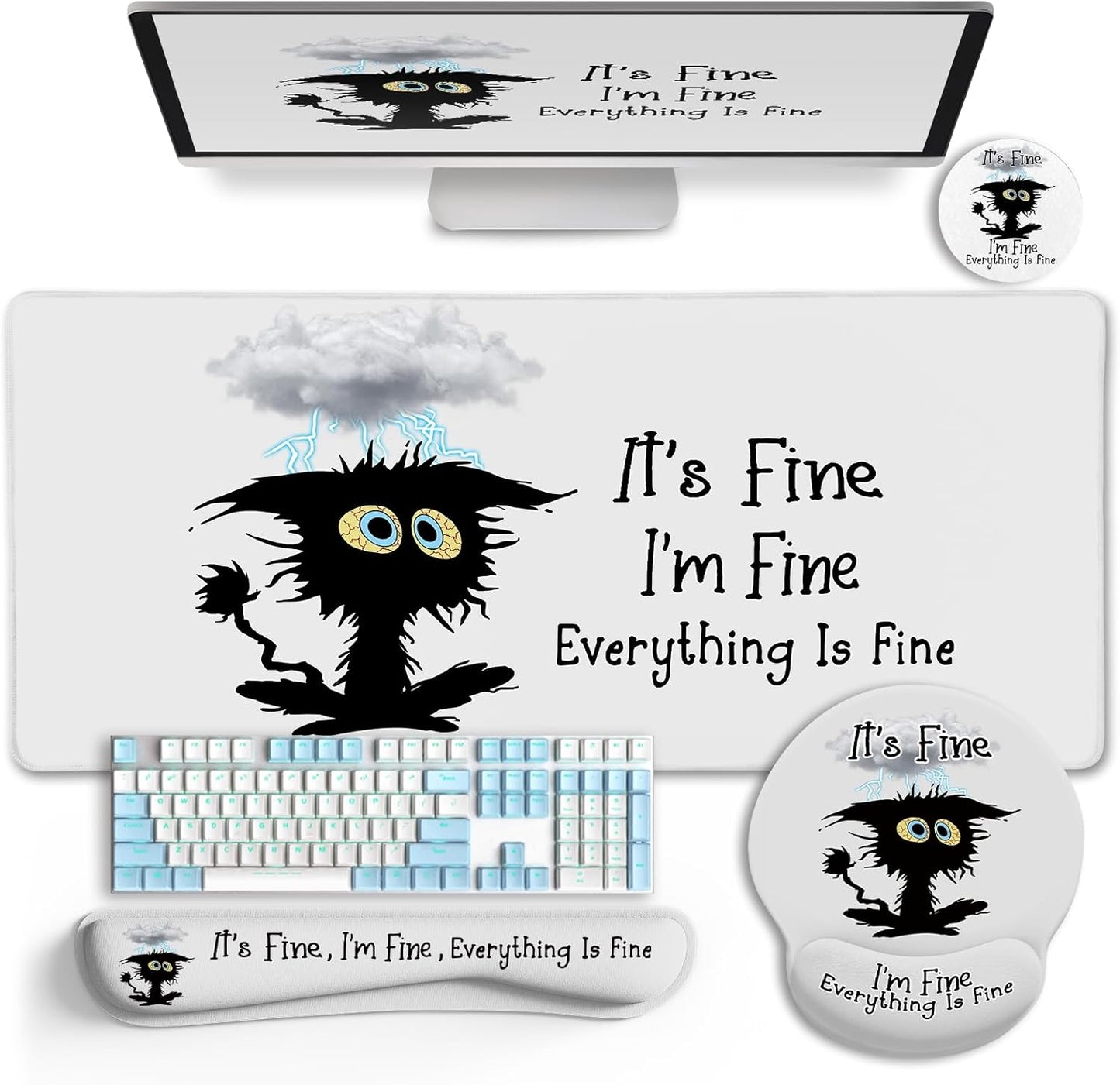Large Gaming Mouse Pad with Ergonomic Wrist Support