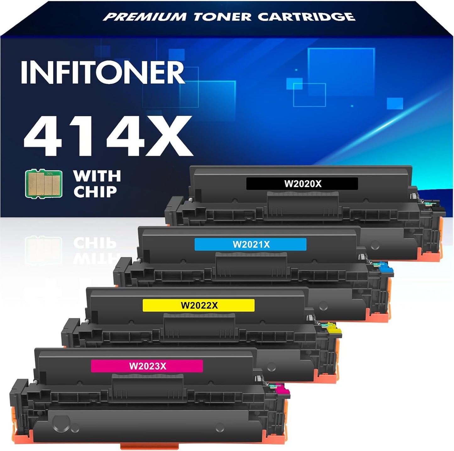414X Toner Cartridges 4 Pack High Yield for HP Color Laserjet