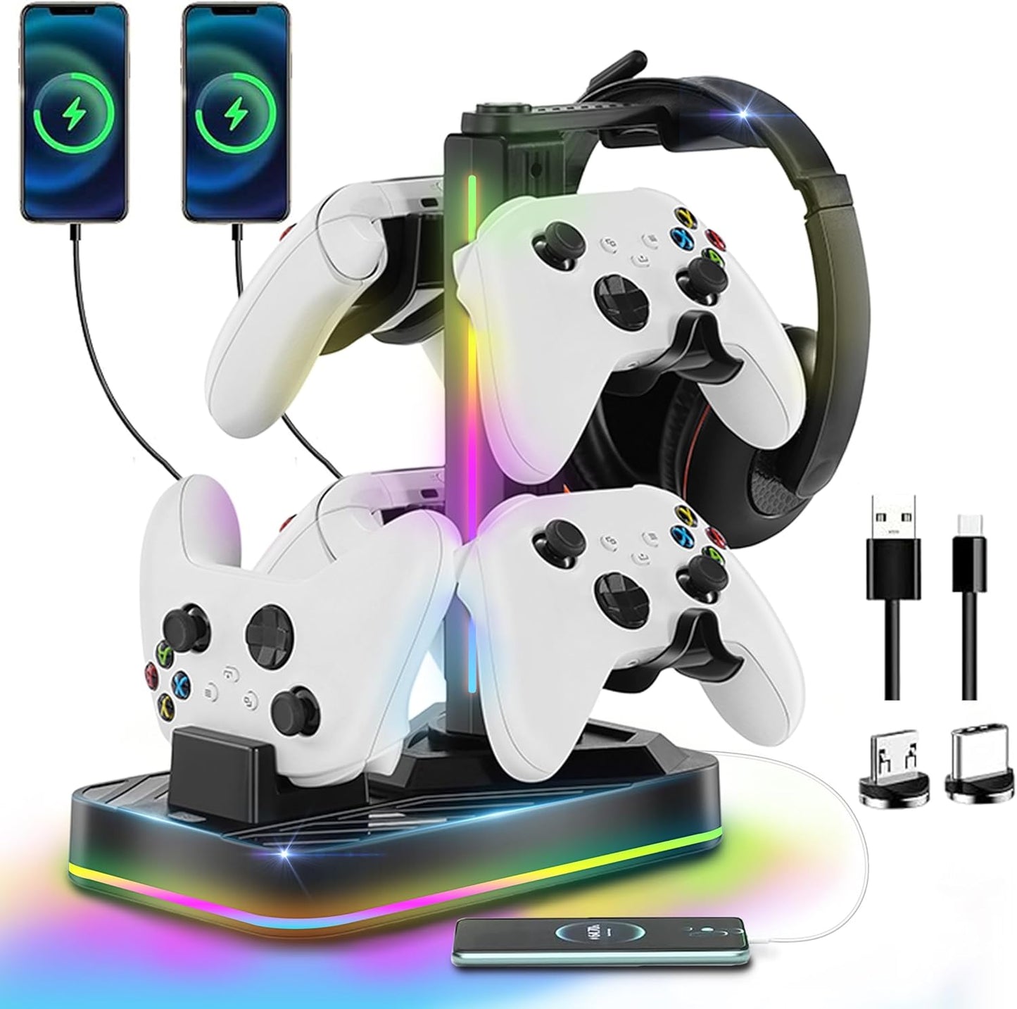 RGB Controller Charger Dock & Headphone Stand for Xbox Series X|S