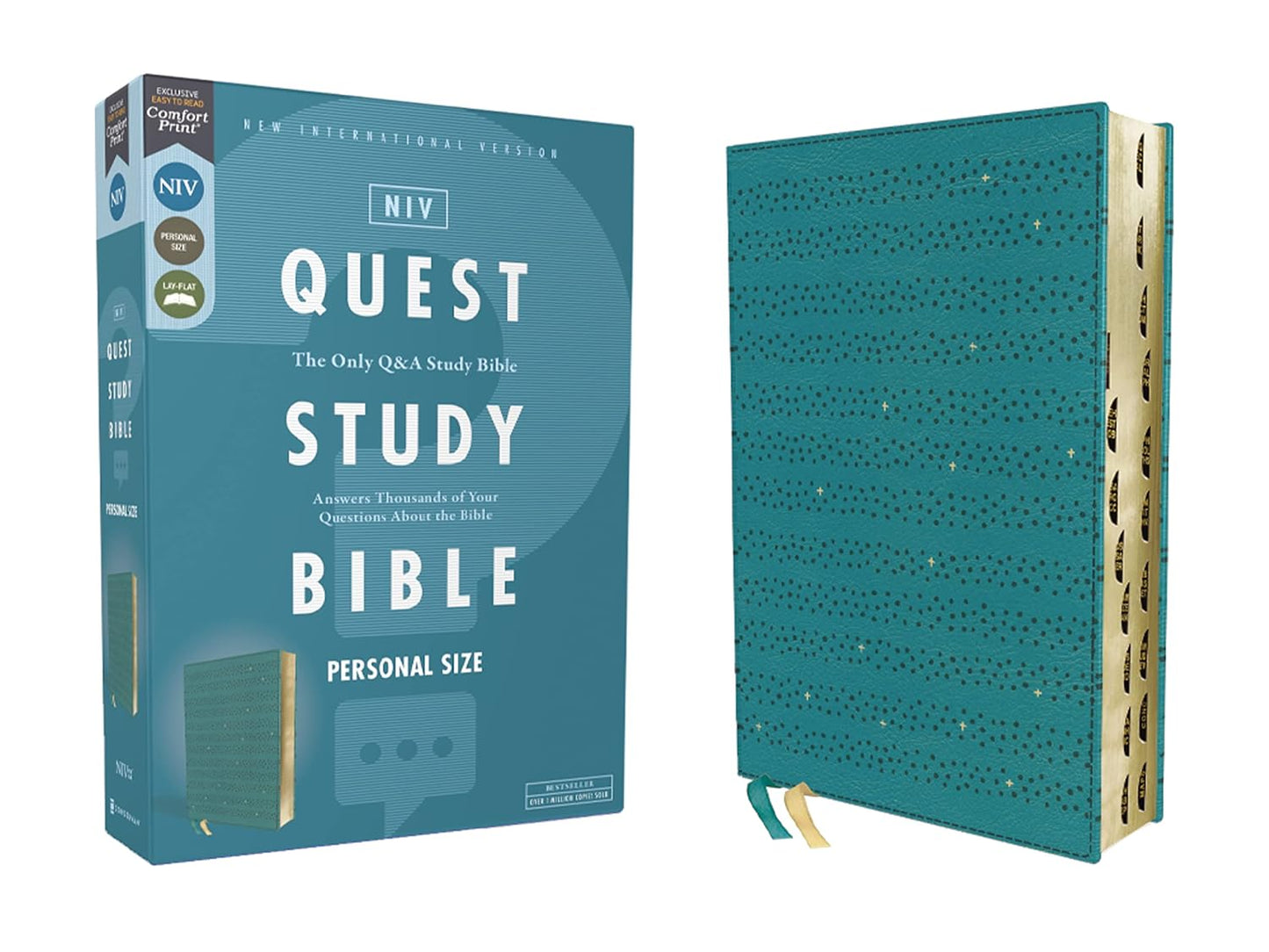 NIV Quest Study Bible Personal Size Leathersoft Teal Indexed