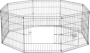 Dog Exercise Pen for Small Pets - Durable 8-Panel Playpen