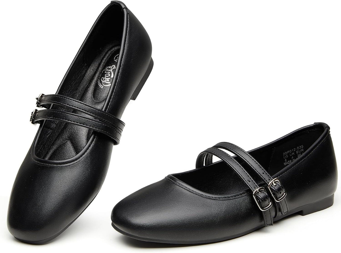 Trary Mary Jane Shoes Women Comfortable Square Toe Flats