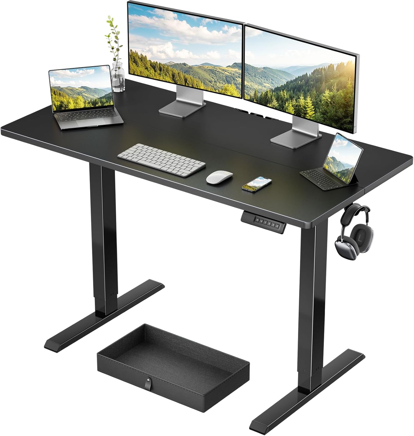 Marsail Electric Standing Desk with Drawer for Home & Office