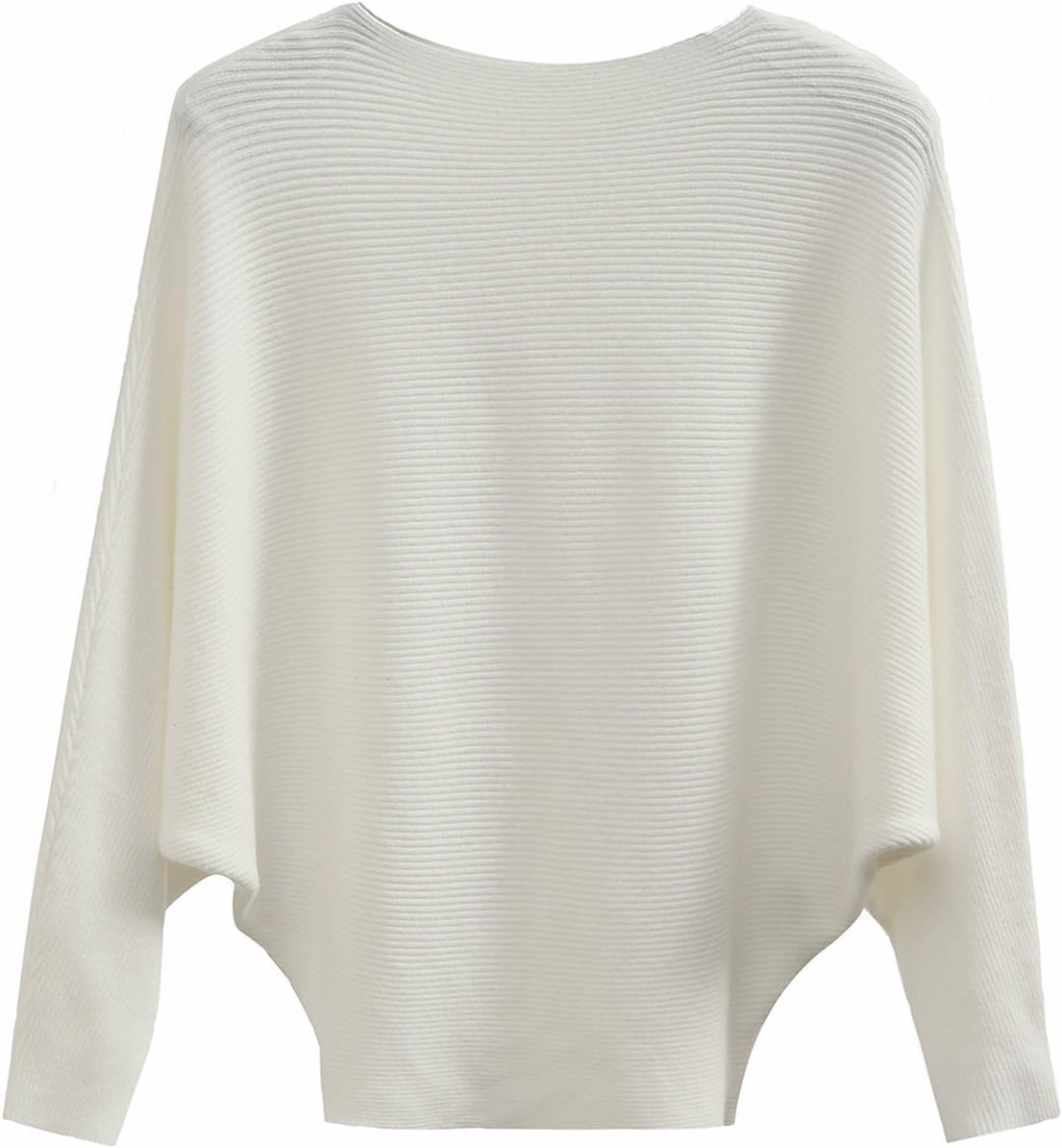 GABERLY Boat Neck Batwing Sleeves Oversized Sweater for Women