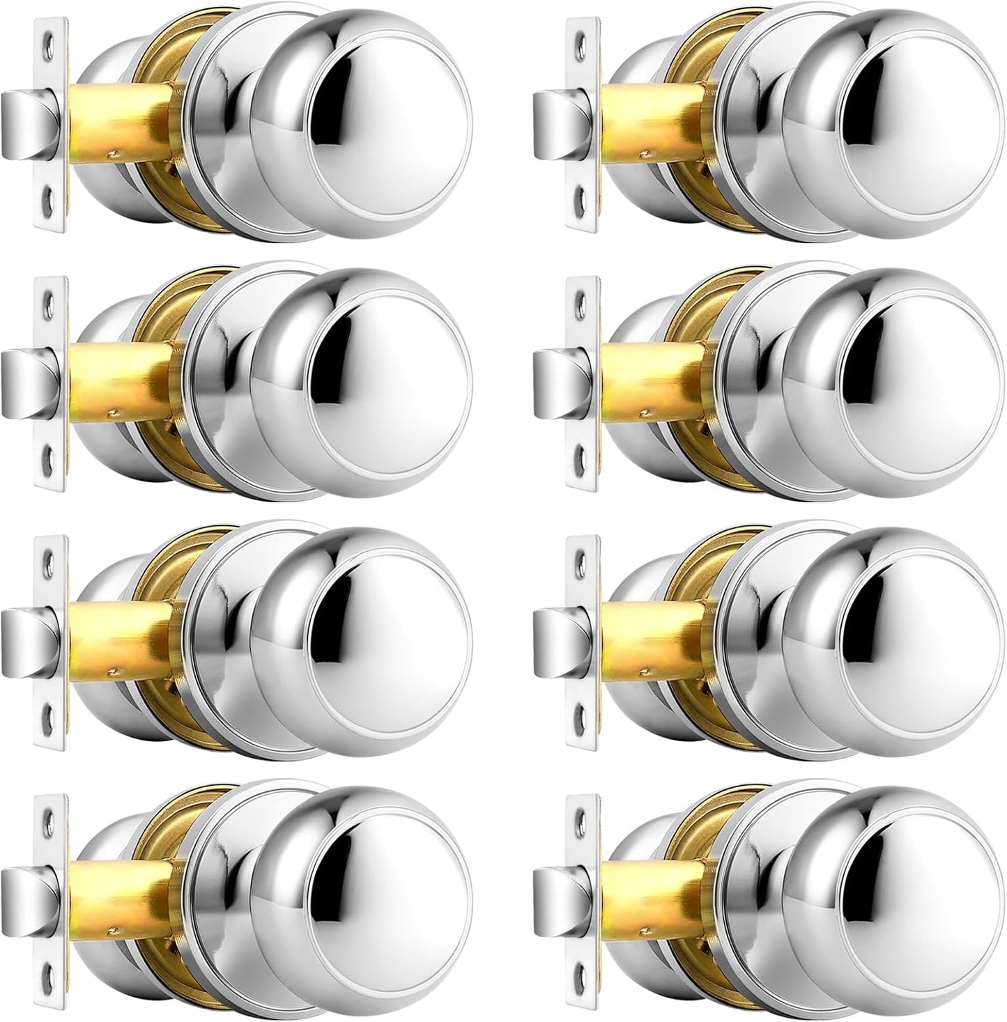 Probrico Polished Chrome Passage Door Knobs for Interior Doors