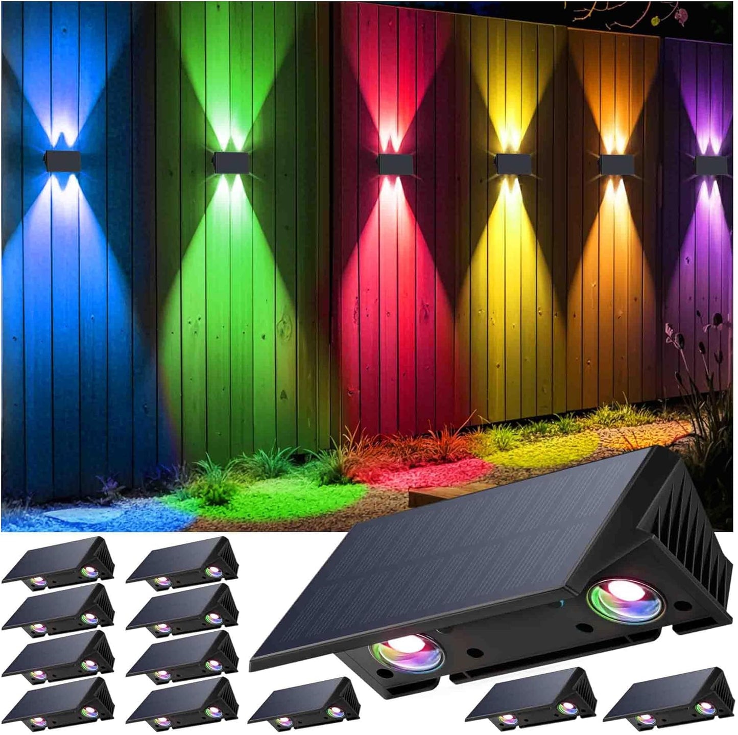 Solar Powered Fence Lights - 12-Pack Waterproof Outdoor Lights