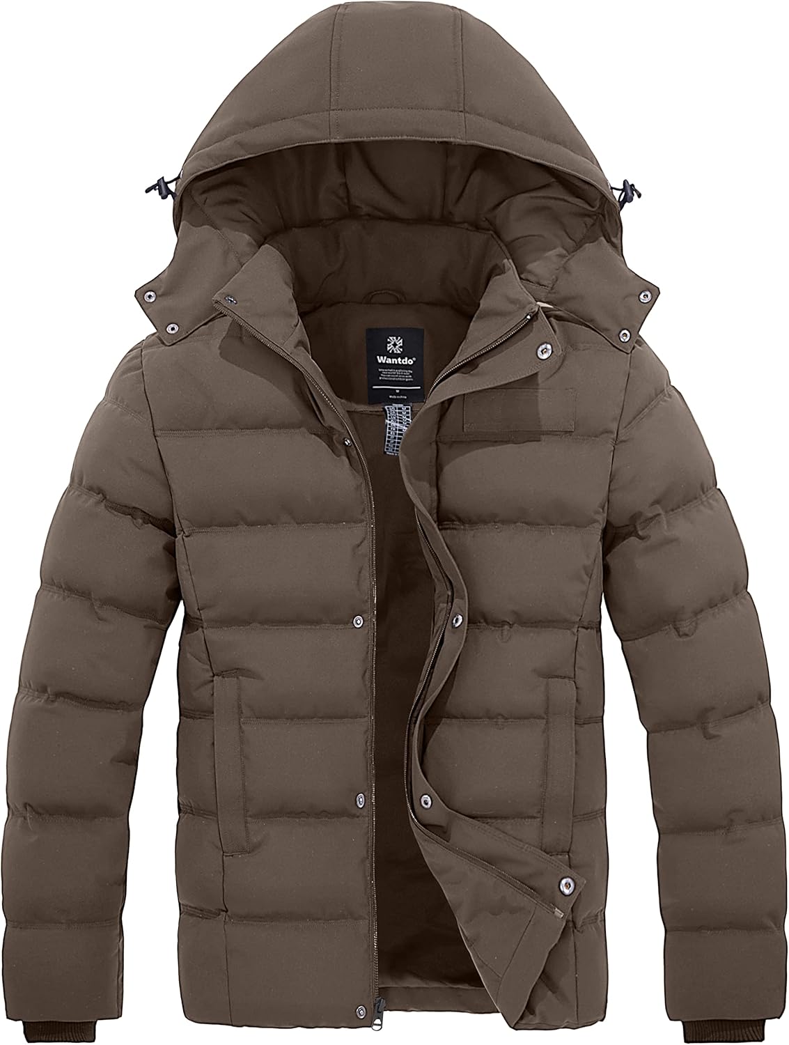 Wantdo Men's Hooded Winter Coat - Warm Puffer Jacket for Cold