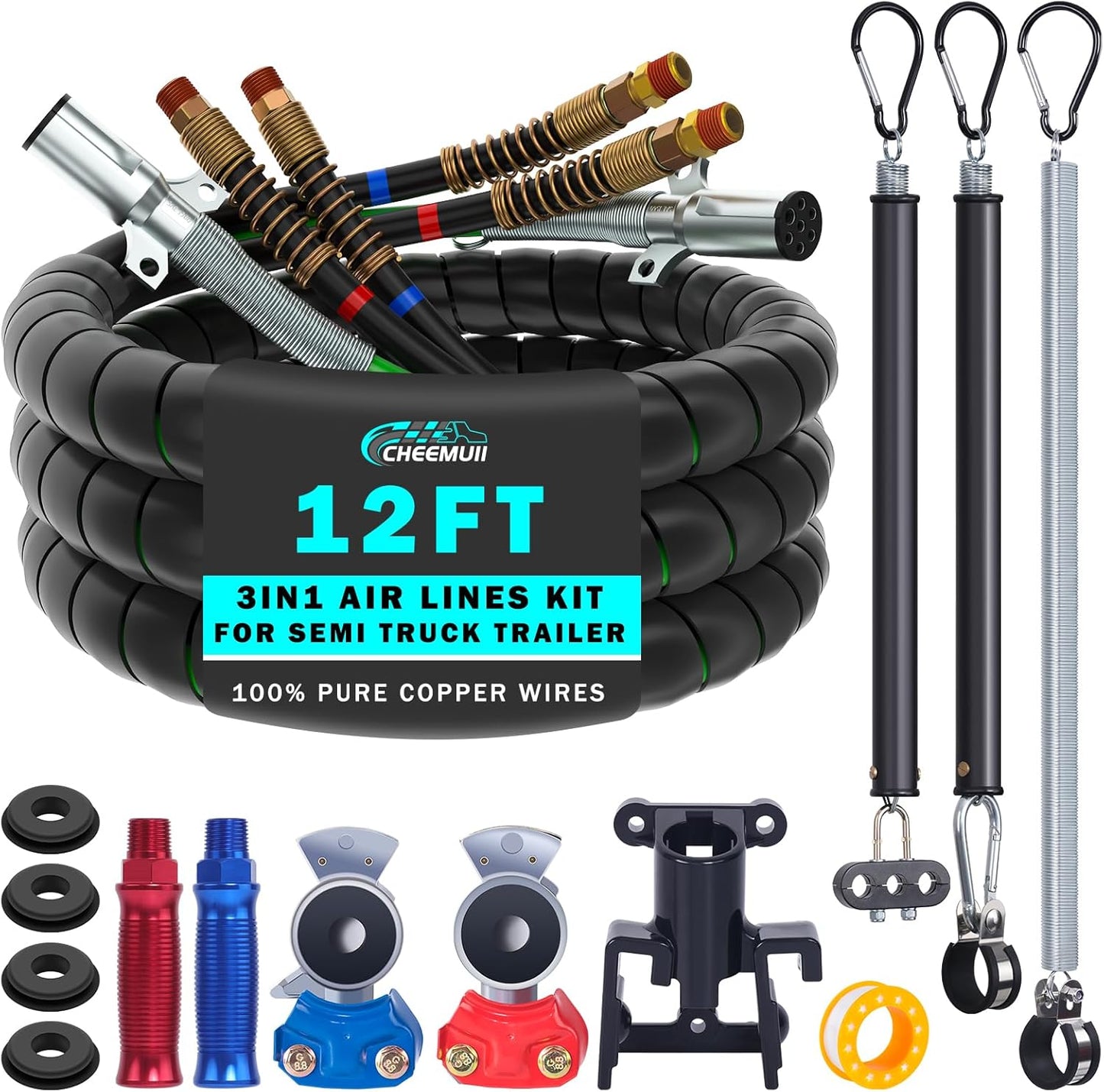 CheeMuii 12FT Semi Truck Air Line Kit for Reliable Performance