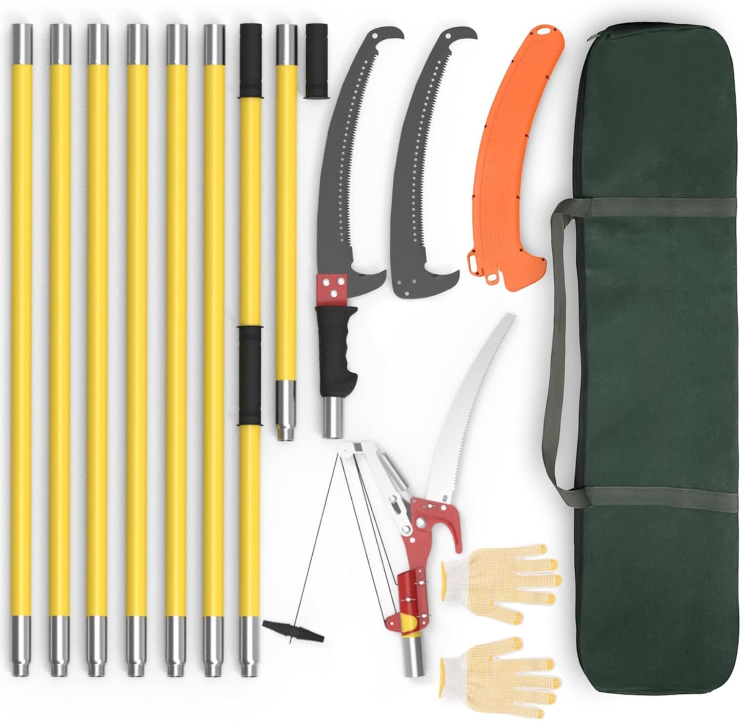 Pole Saws for Tree Trimming with Extendable 7.3-27 ft Reach