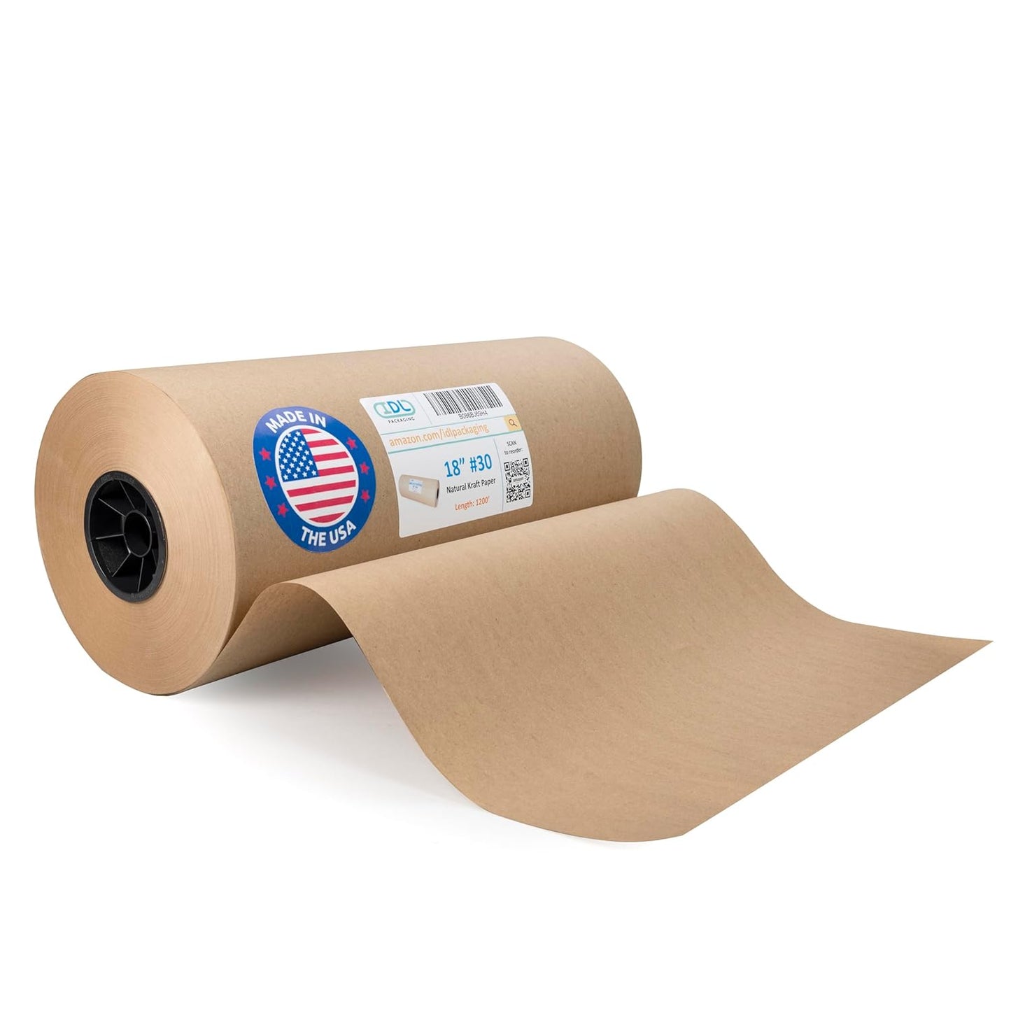 IDL Packaging 18in x 1200 ft Large Brown Kraft Paper Roll