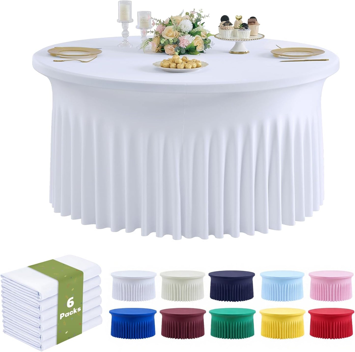 Elegant 60in Round Spandex Tablecloths for Any Occasion