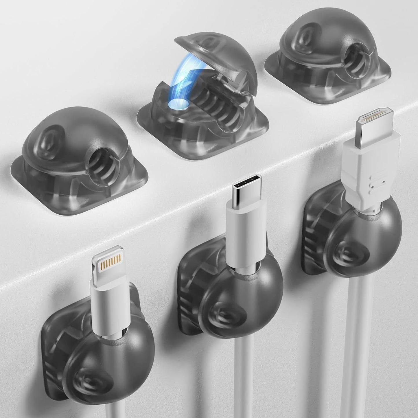 6 Pack Magnetic Cord Holder - Tidy Cables Easily