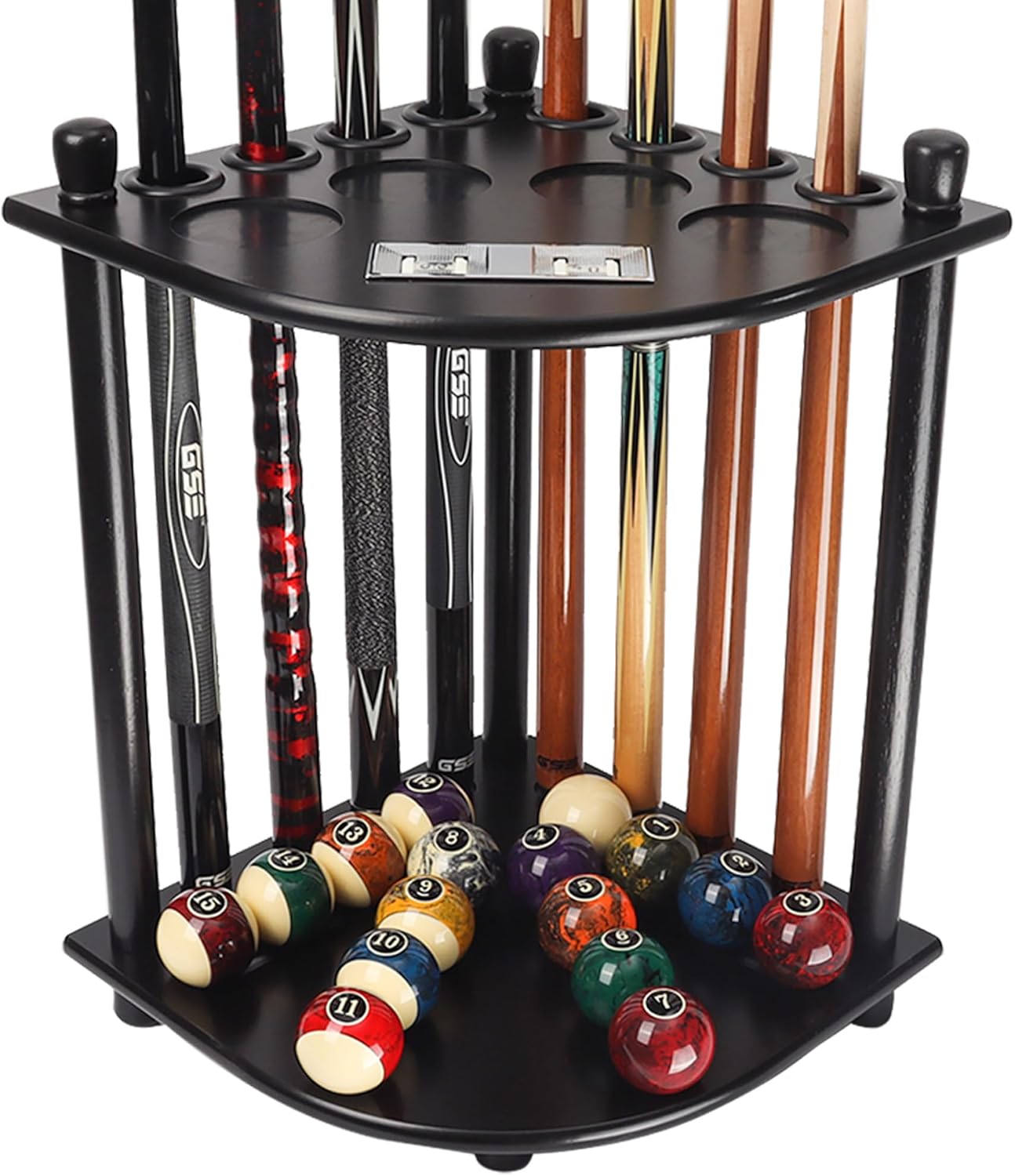 Corner-Style Floor Stand Billiard Pool Cue Racks with Score Counters