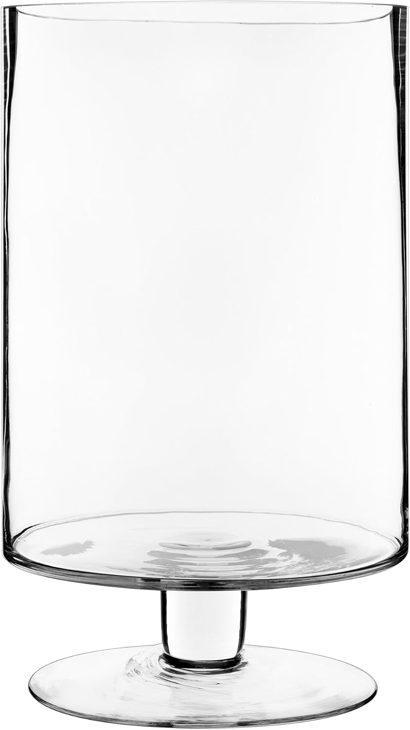 CYS EXCEL Glass Hurricane Pillar Candle Holder for Centerpieces