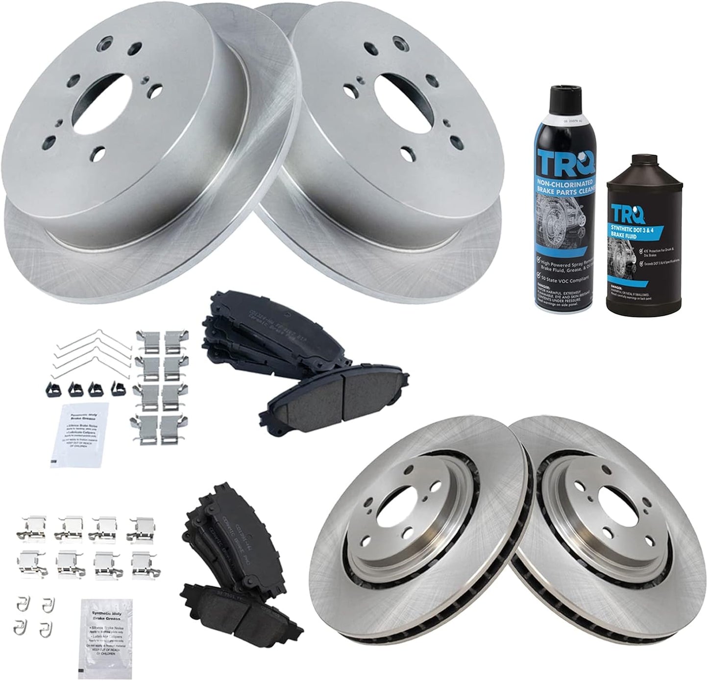 TRQ Brake Pad & Rotor Kit for Lexus RX350 and Toyota Highlander