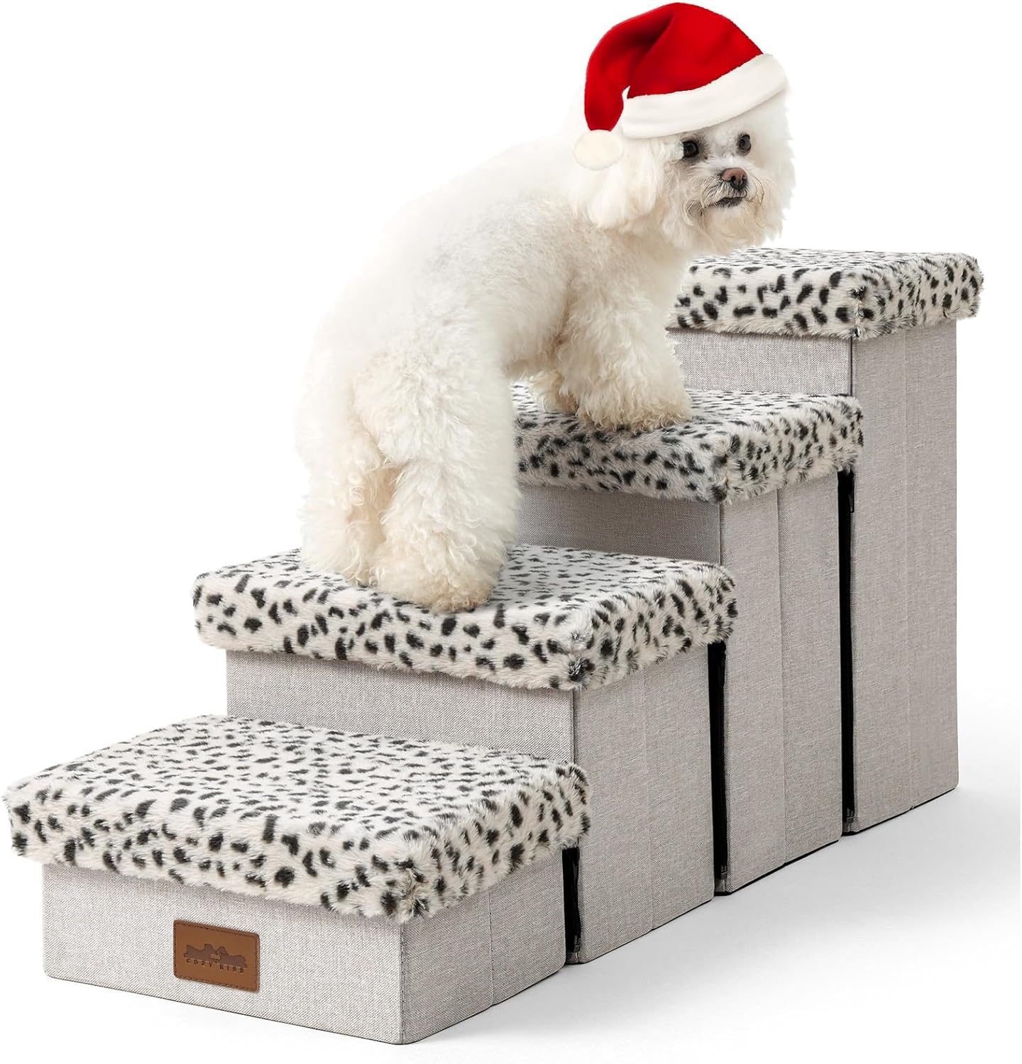 Dog Stair for Small Dogs with Storage - Foldable Pet Steps