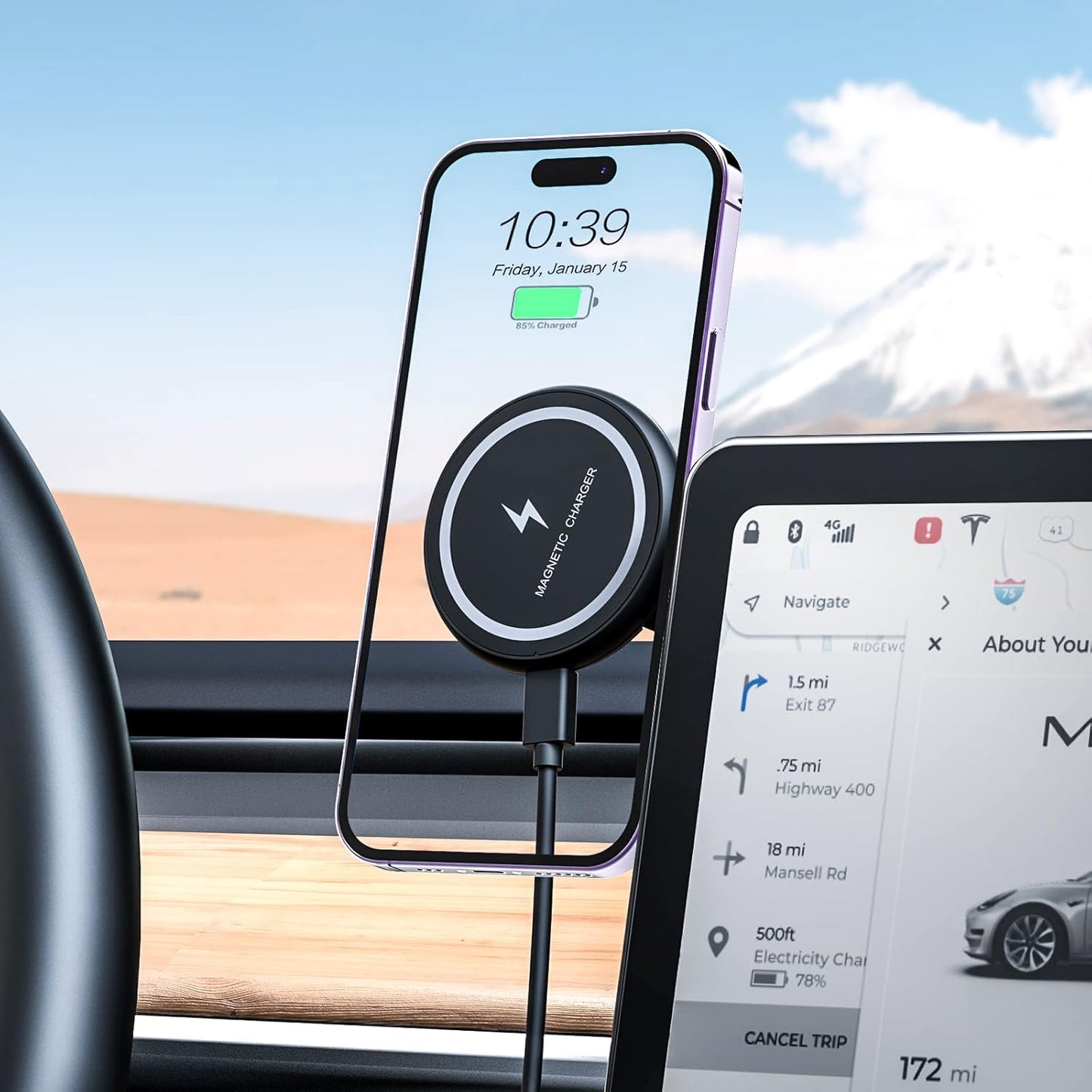 Fast Charging Wireless Car Charger Mount for iPhone 12/13/14 Series