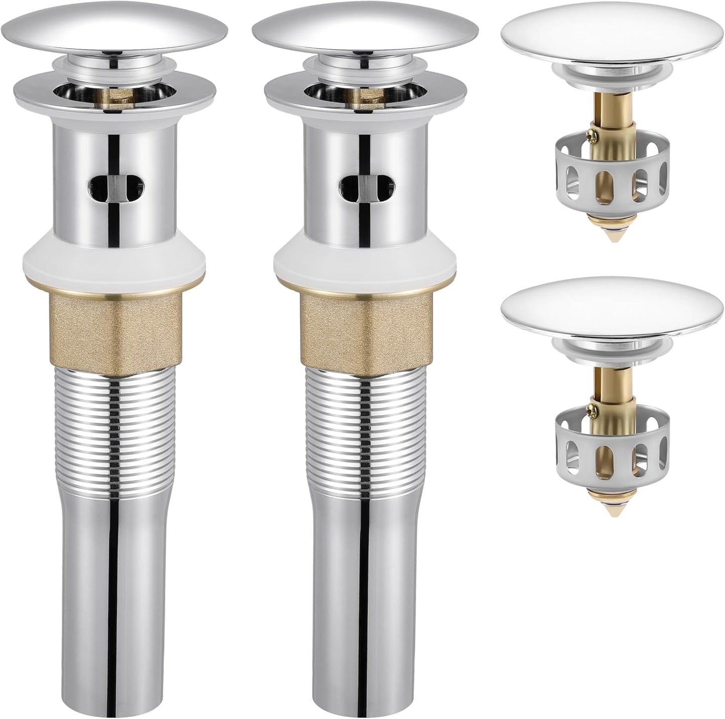 KES Bathroom Sink Drain with Detachable Hair Catcher Basket