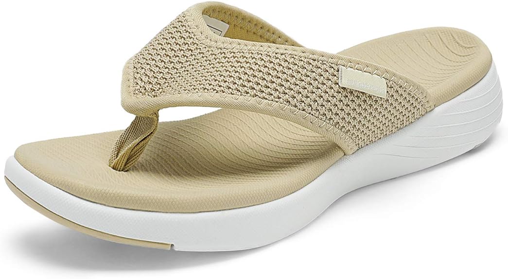 DREAM PAIRS Women's Arch Support Soft Cushion Flip Flops Sandals